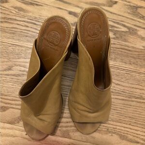 Tory Burch Raya Leather Mule Sandal Heels